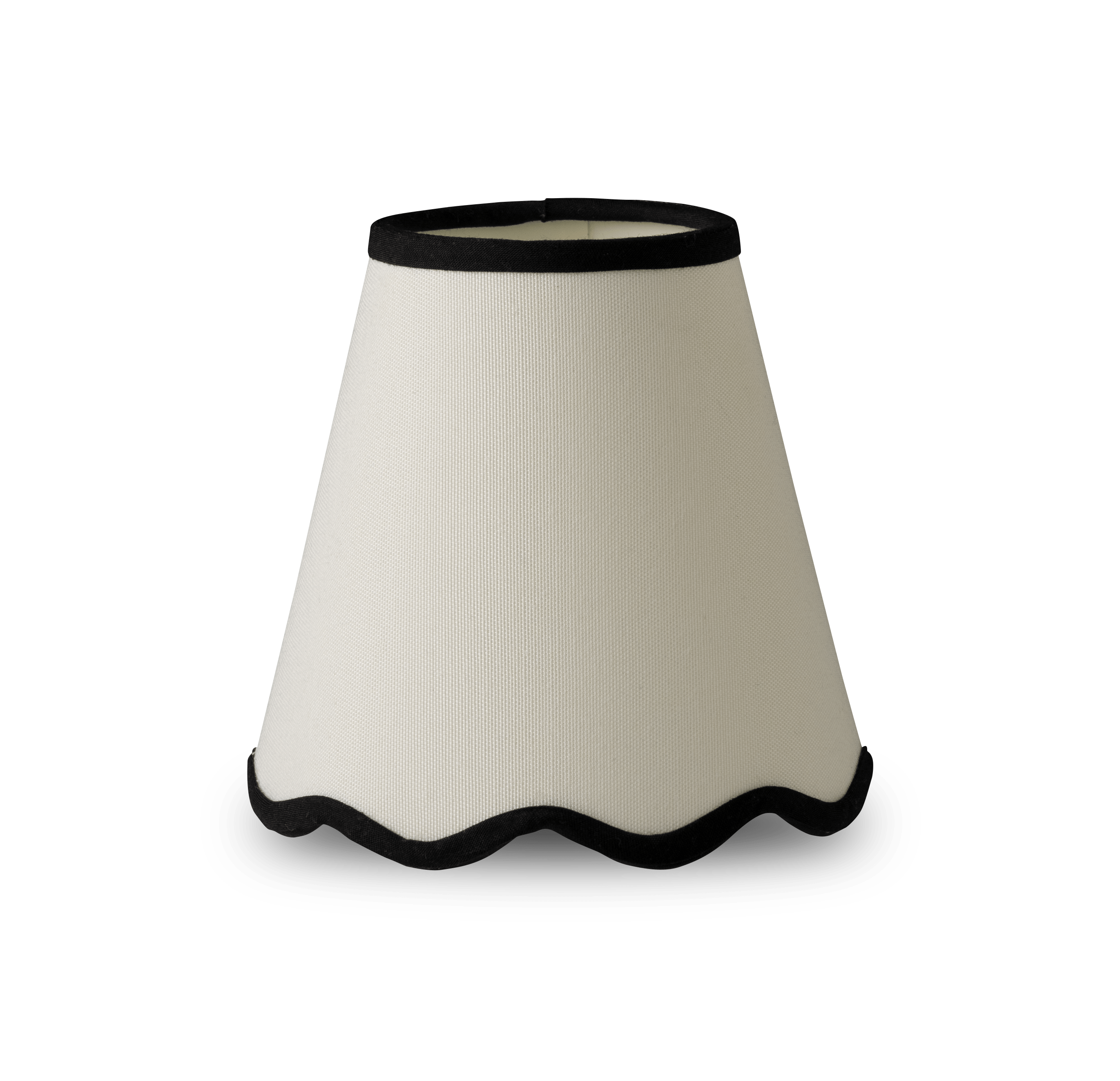 Victoria Scallop Empire Cream Cotton Lamp Shade with Custom Trim