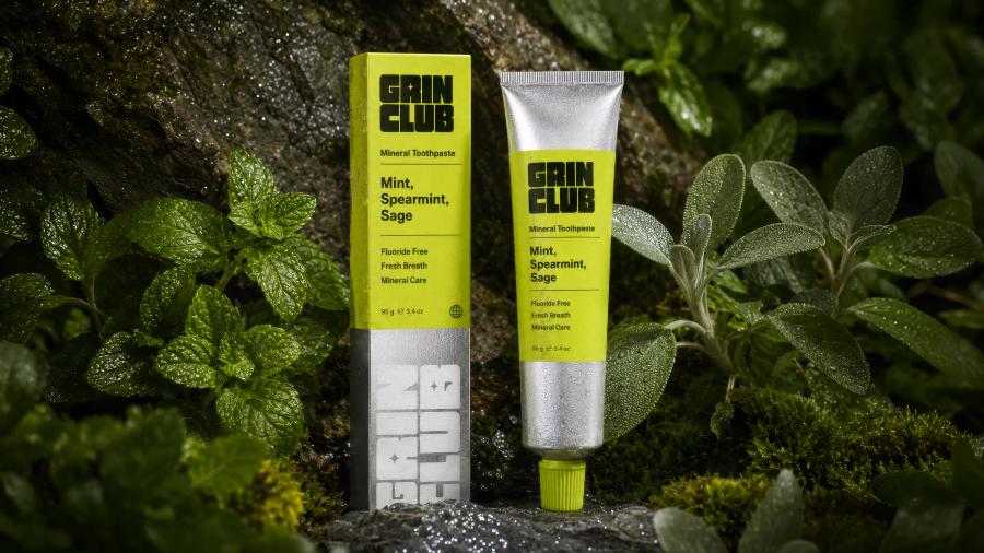Naming, identity and packaging for a mineral toothpaste that behaves like a beauty brand.