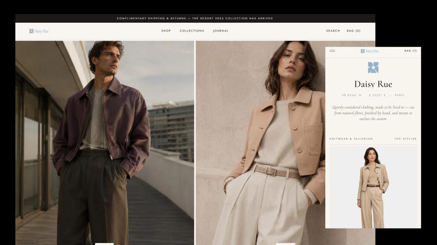 Daisy Rue — naming, identity and storefront for a womenswear label