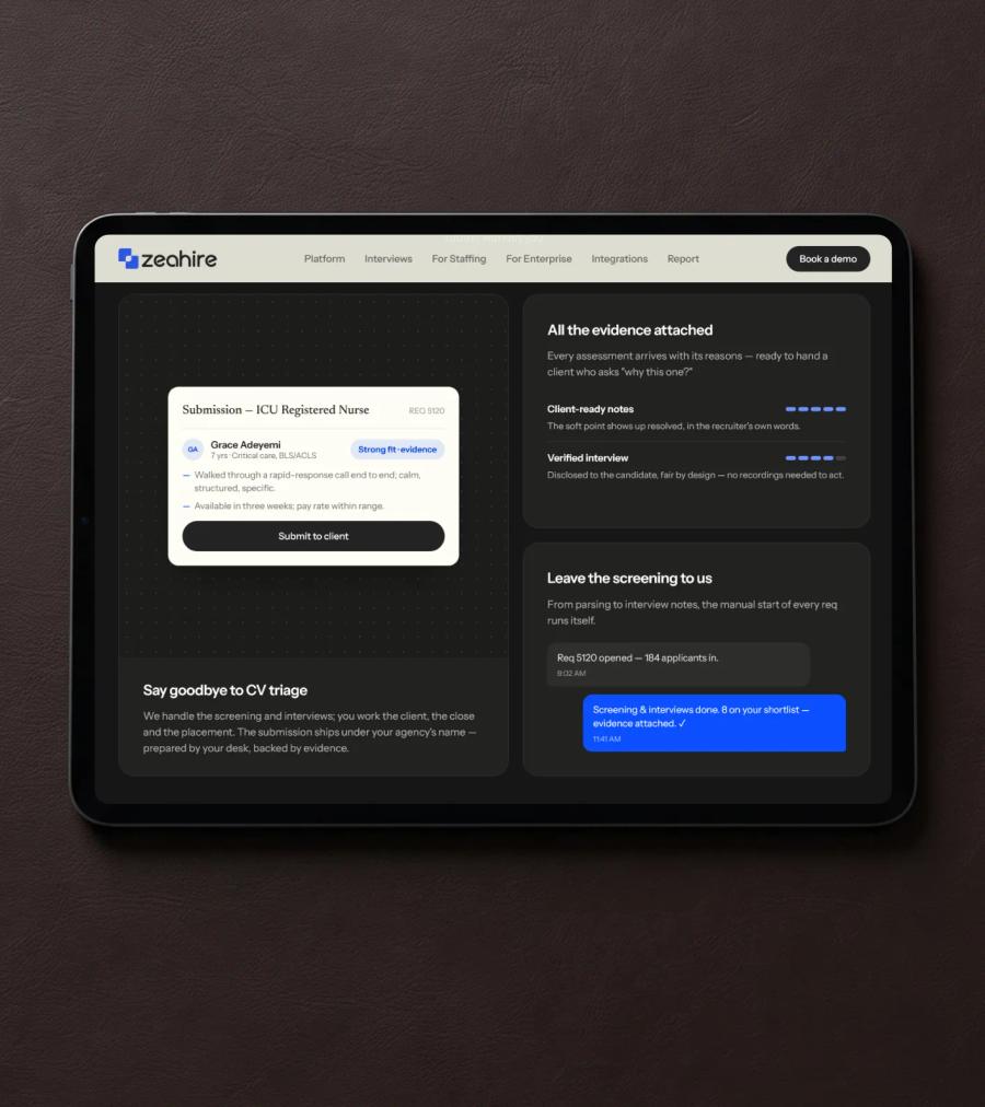 ZeaHire — identity and product surface for a hiring platform