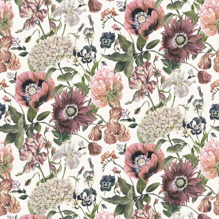 Titania Rosehip Floral Wallpaper