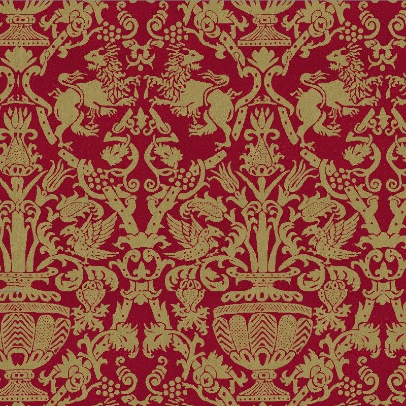 Victorian Red and Gold Wallpaper - Charles