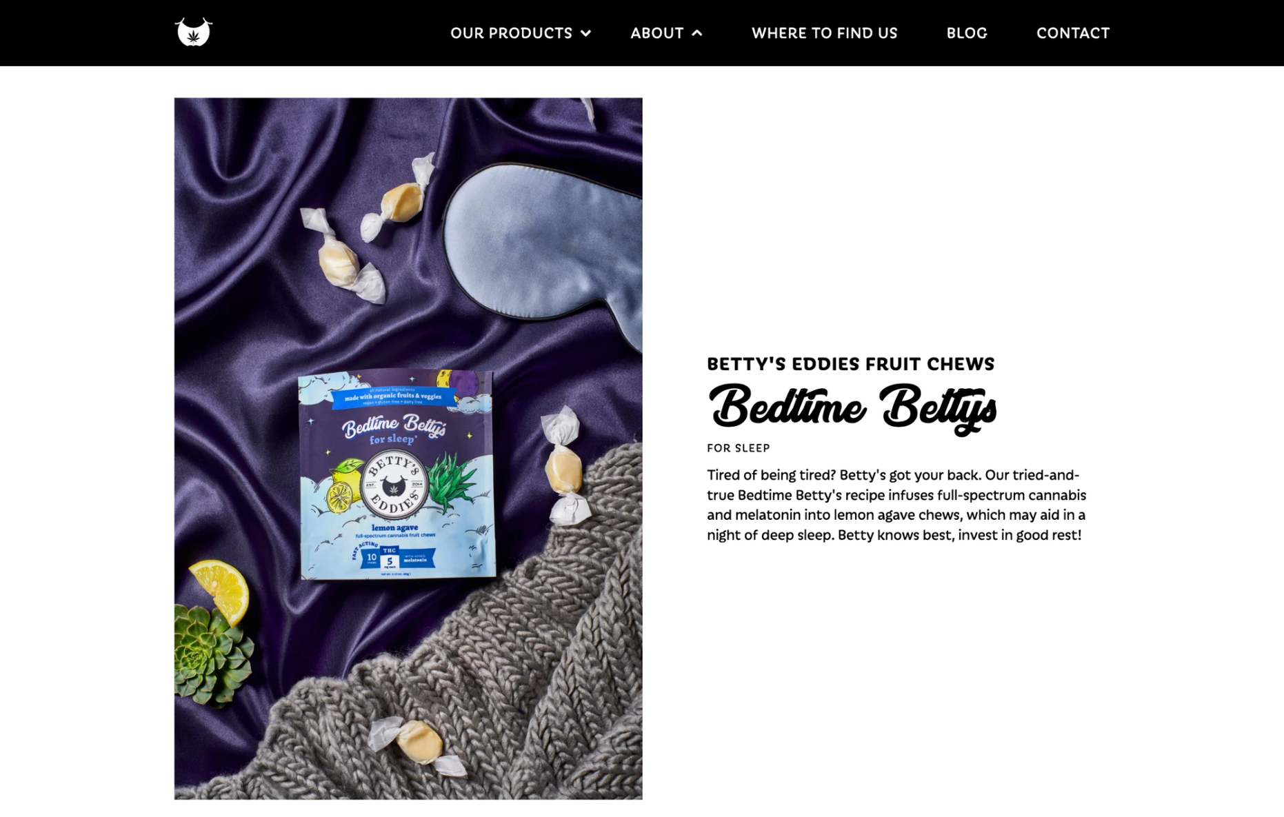 Betty's Eddies product page