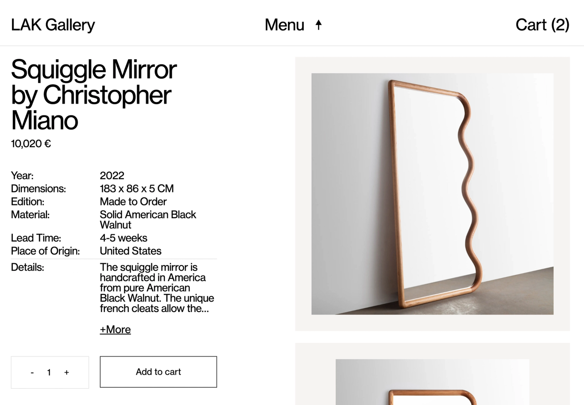 LAK Gallery product page