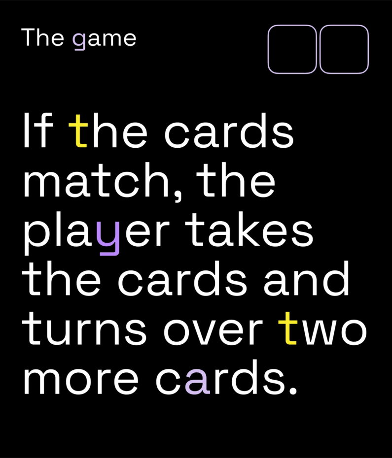 Match Cards typography