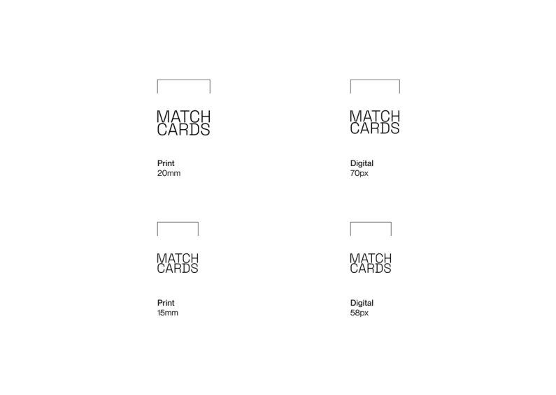 Minimum sizes Match Cards logo