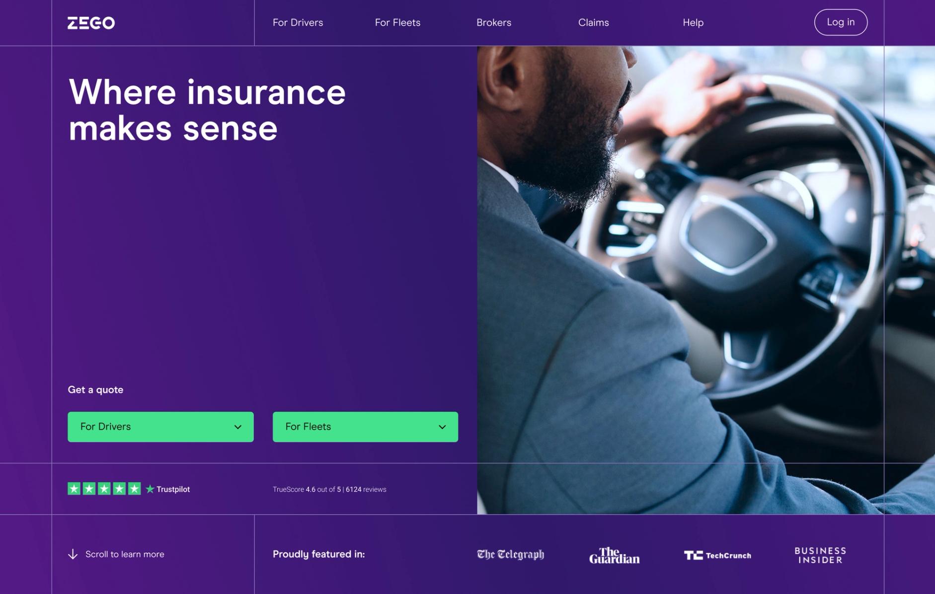 Zego homepage
