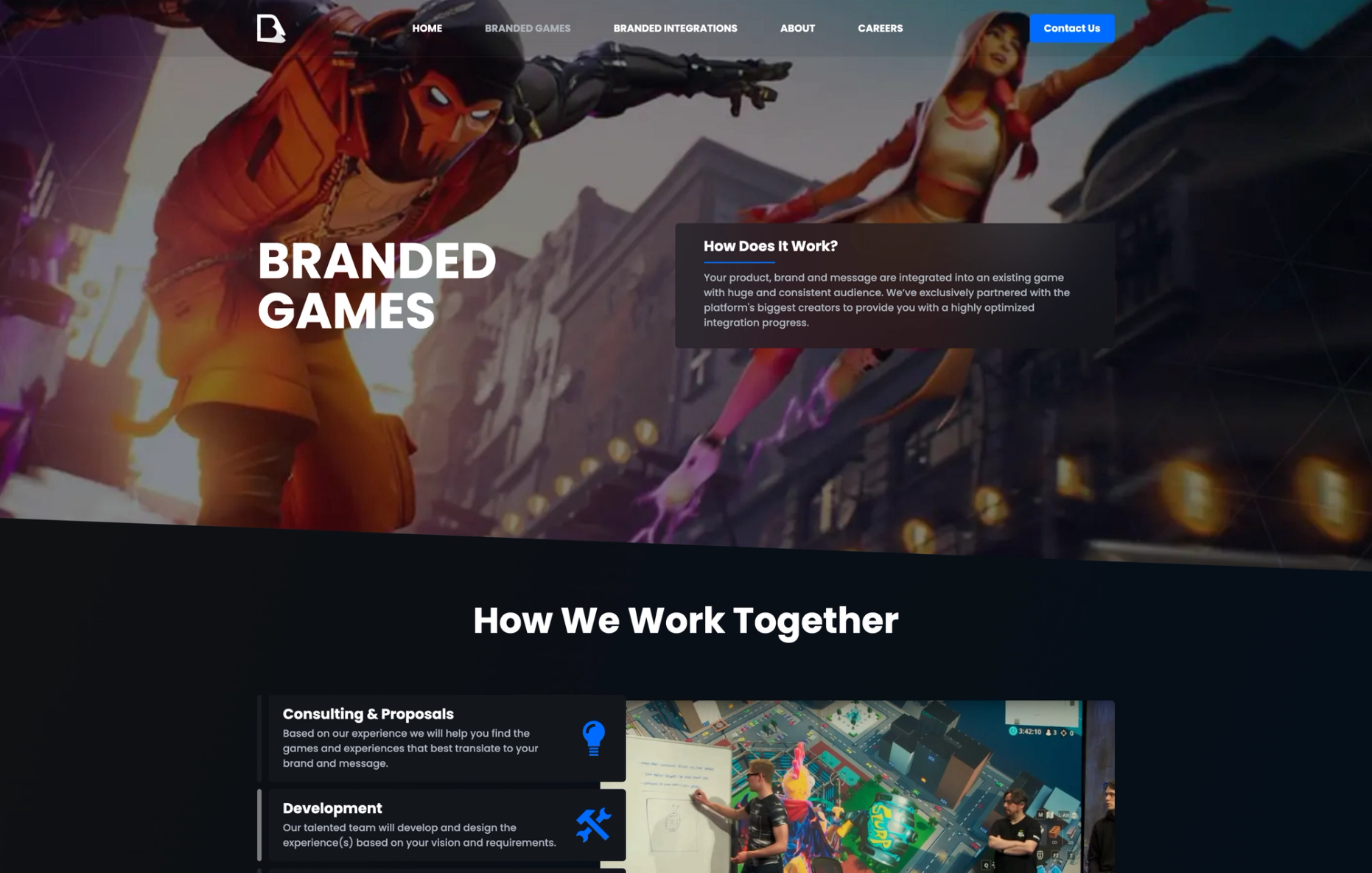 Beyond Creative Brand Games Page
