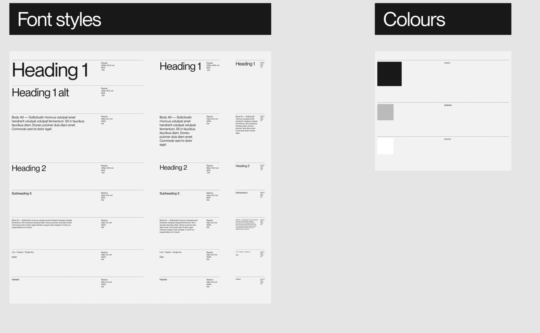 Font styles and colours on Figma