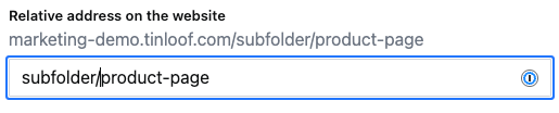 URL field while editing