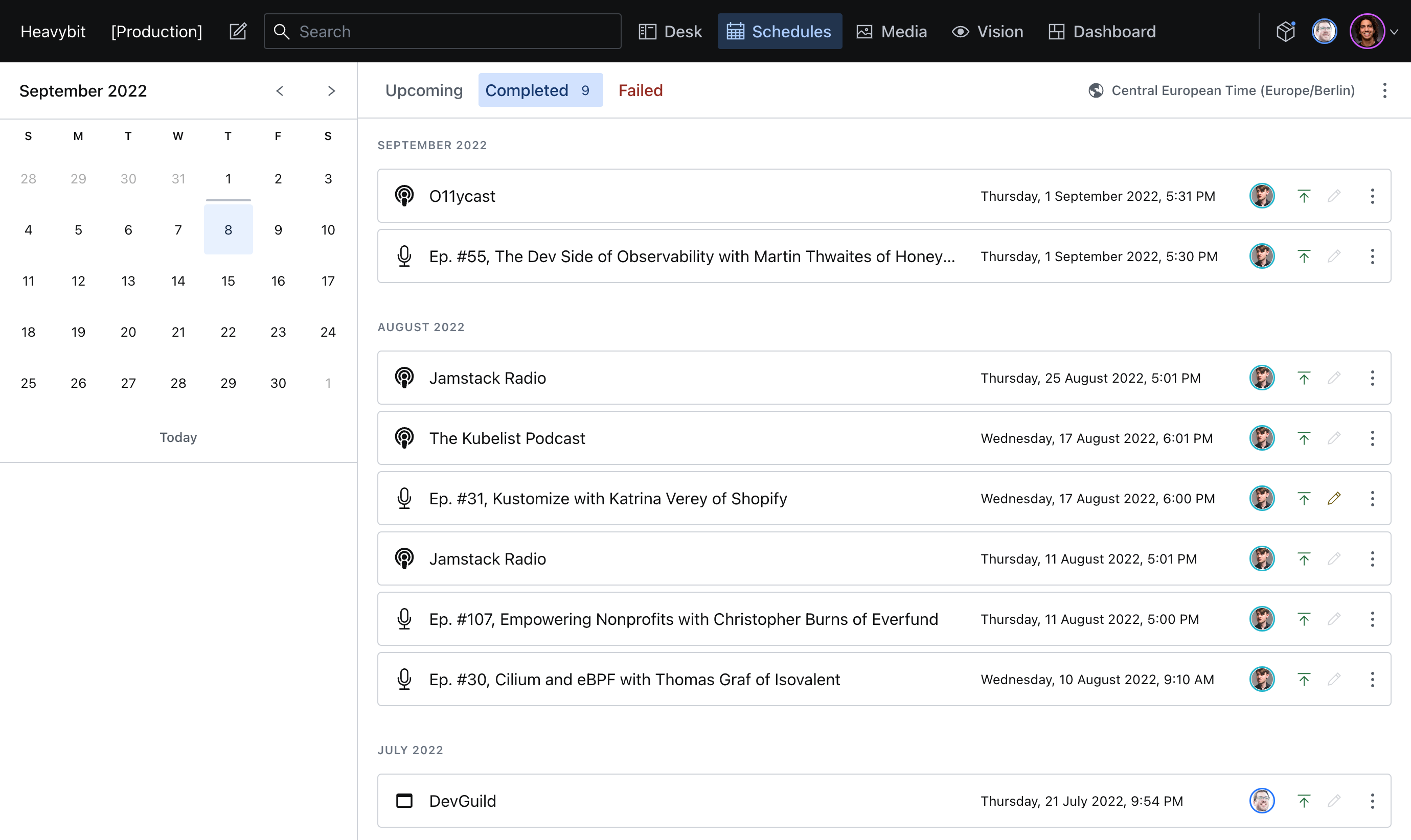 Scheduling feature on Sanity dashboard