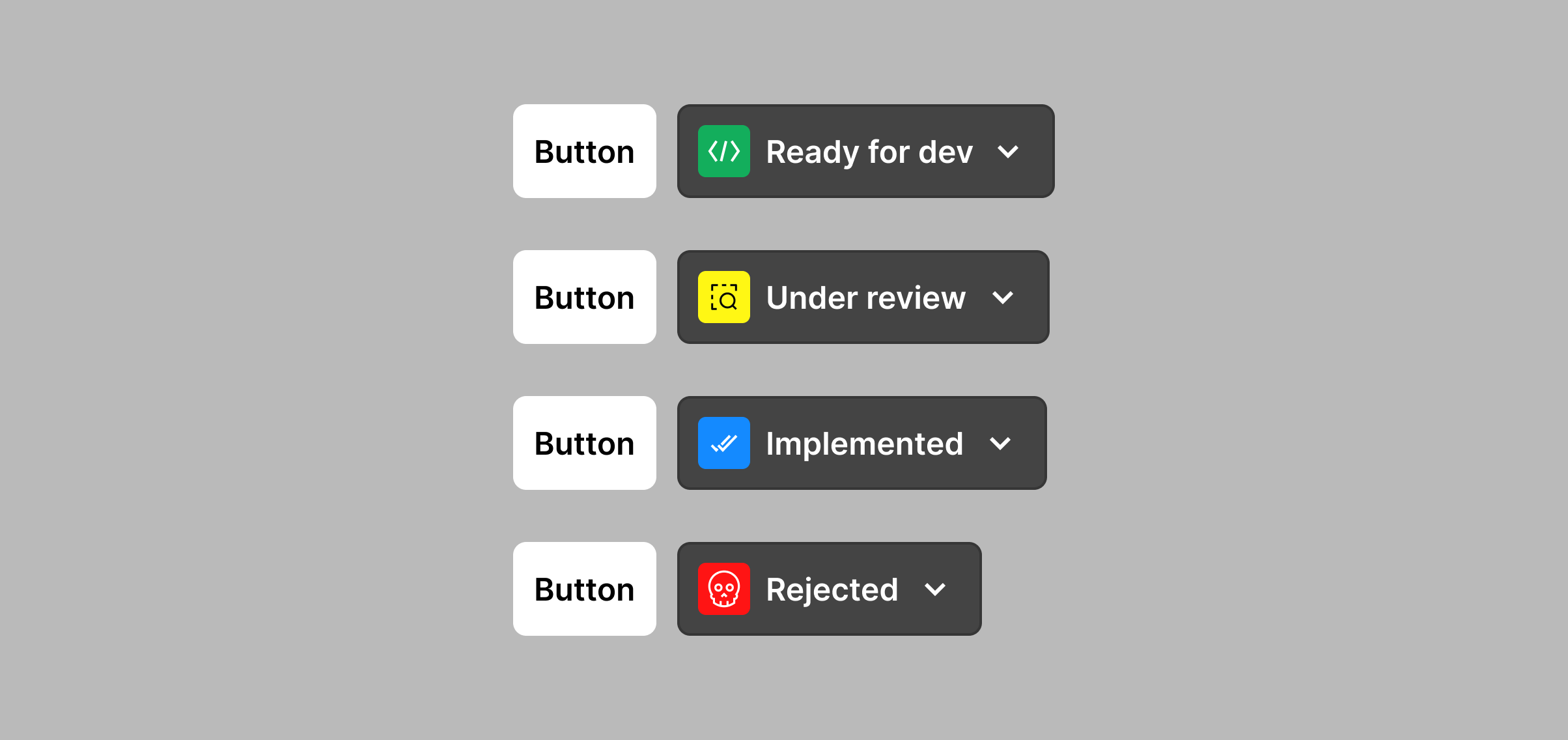 Screenshot of imaginary status flags for components