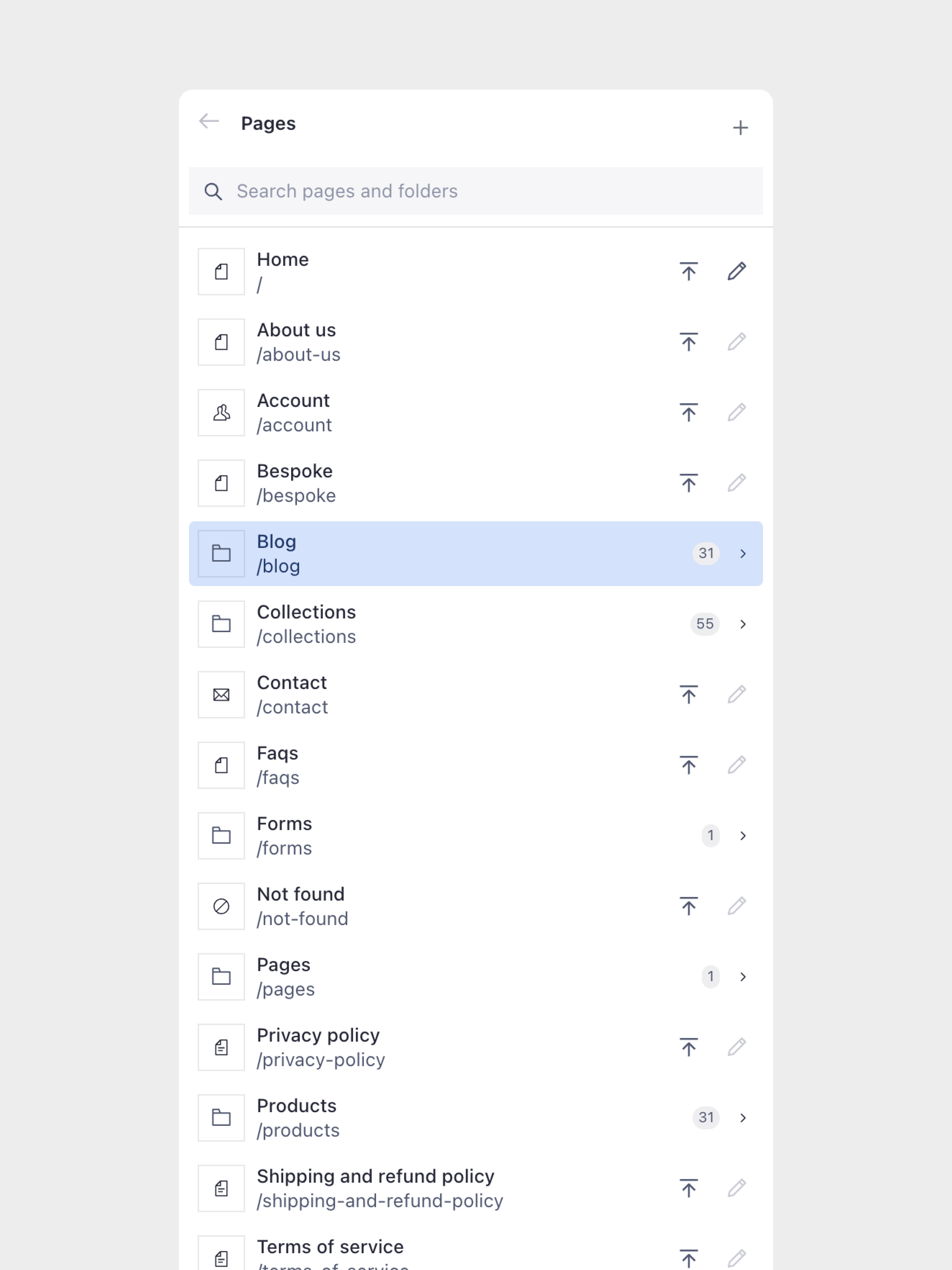 CMS - Pages navigation
