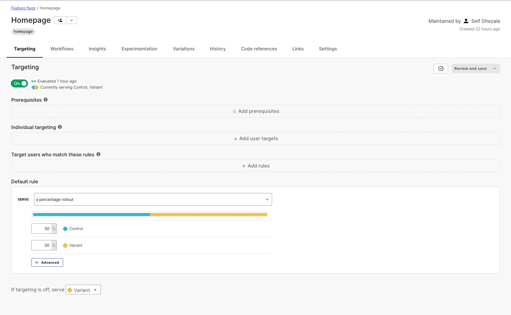 Split-testing the homepage