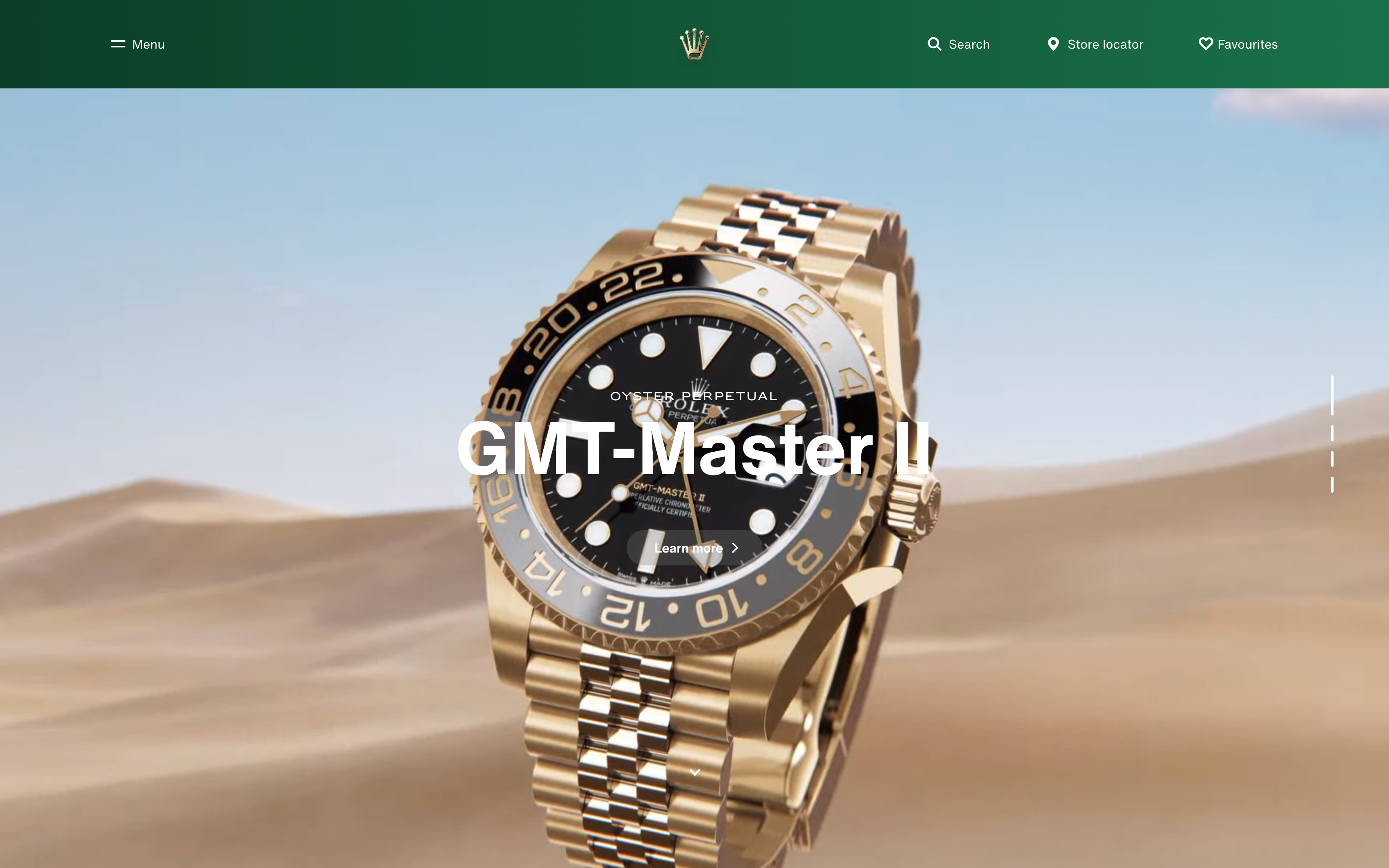 Somehow legible text on rolex.com