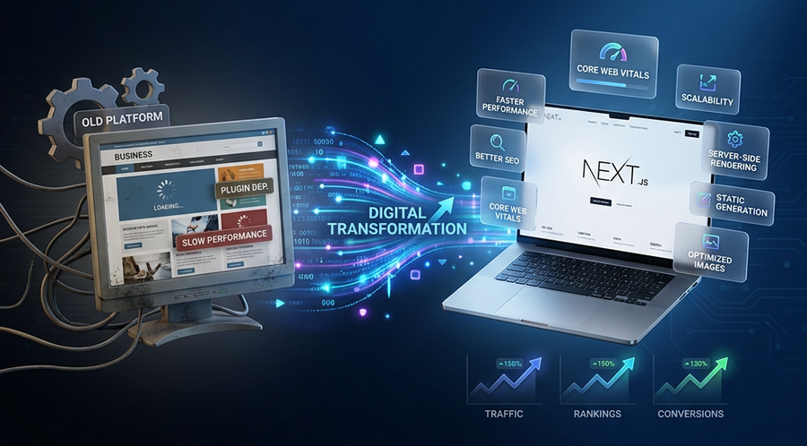 How Leading Companies Improved Performance, SEO, and User Experience by Migrating to Next.js (Real Case Studies) blog article image