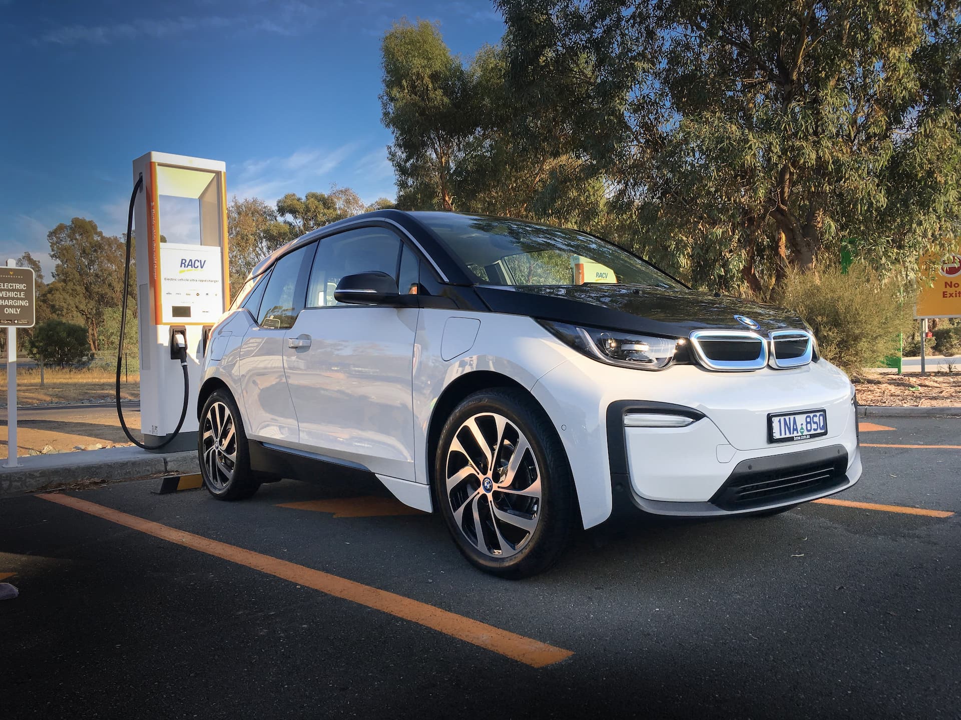 BMW i3 fast charging at RACV Chargefox station