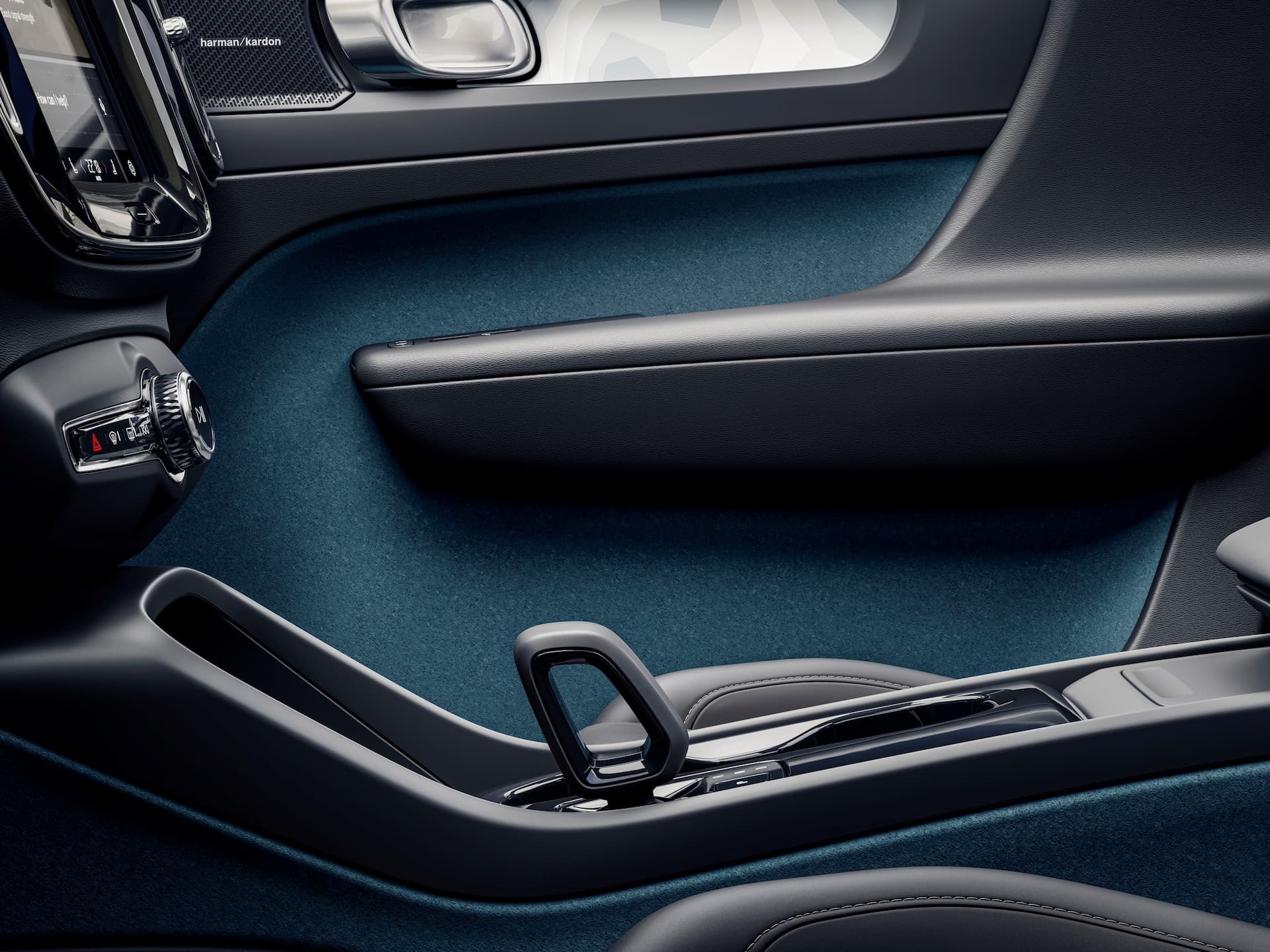Volvo C40 Recharge EV blue interior and exterior