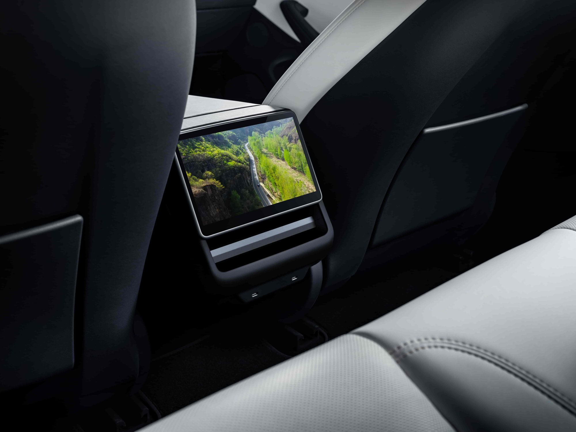 2024 Tesla Model 3 rear passenger screen