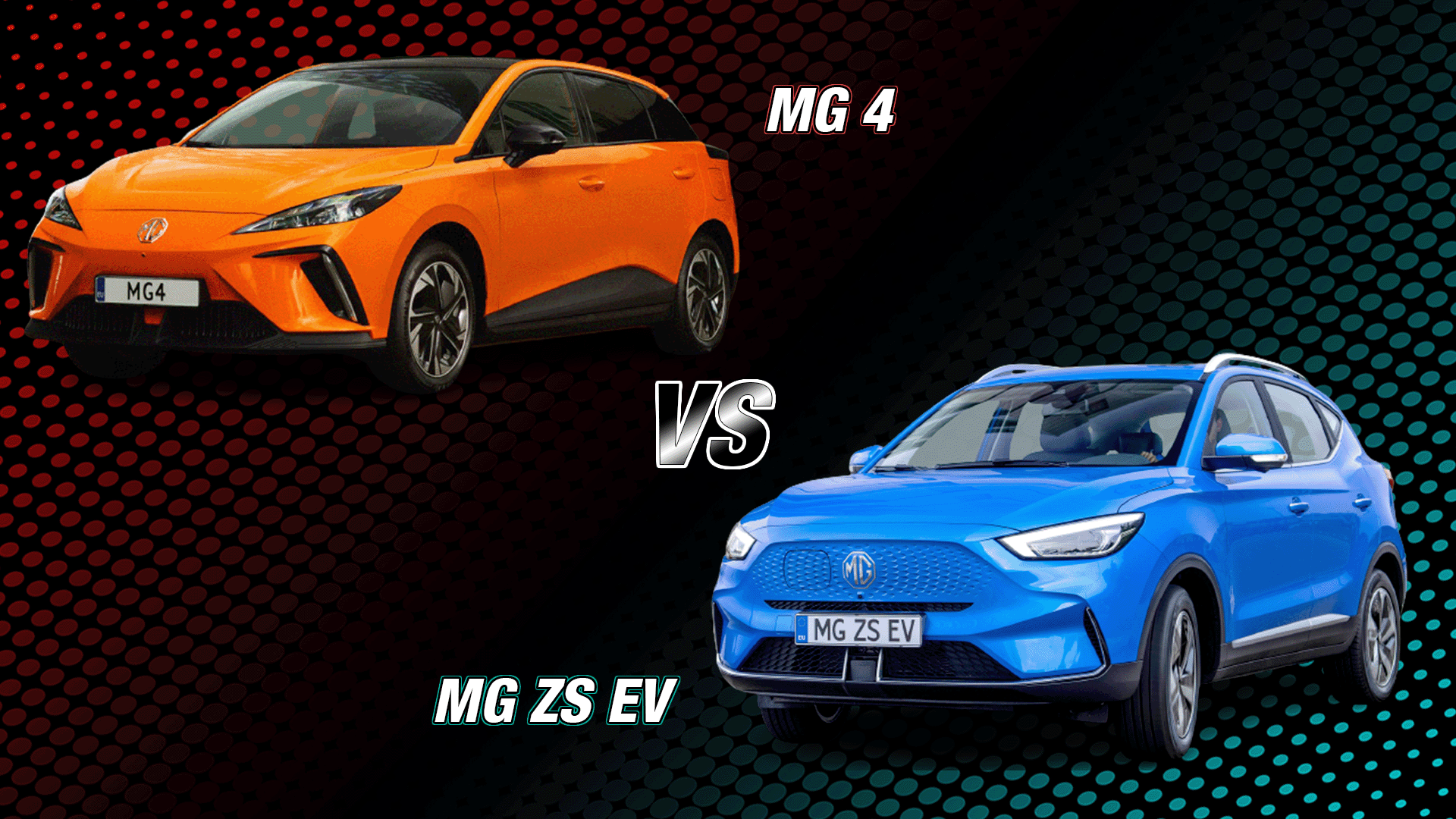 MG 4 vs MG ZS EV angle