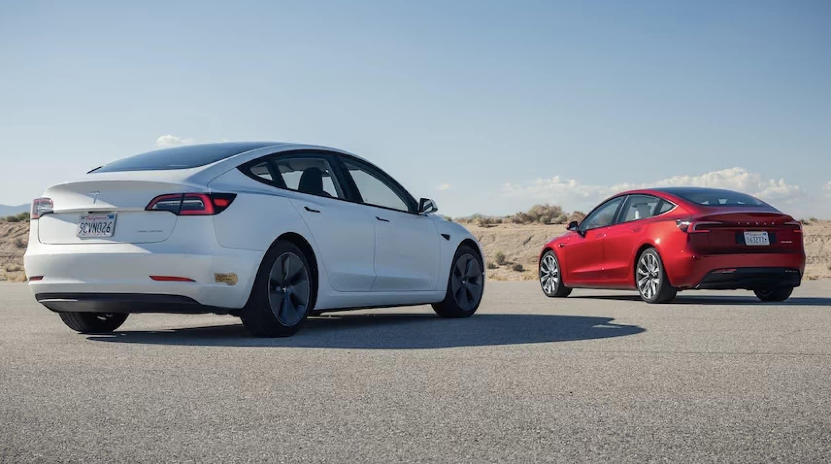 2024 vs 2024 Tesla Model 3 rear profile