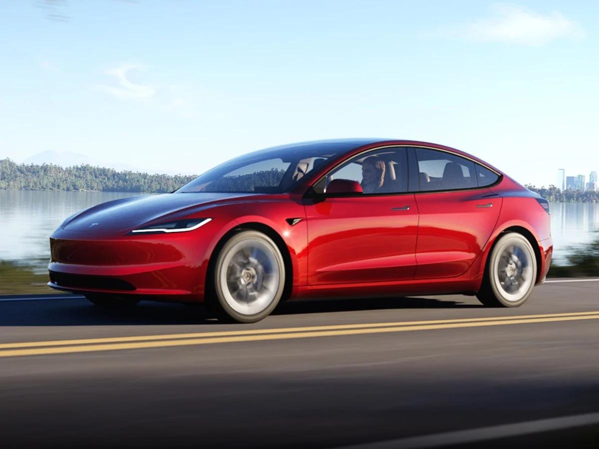 2024 Tesla Model 3 on the road