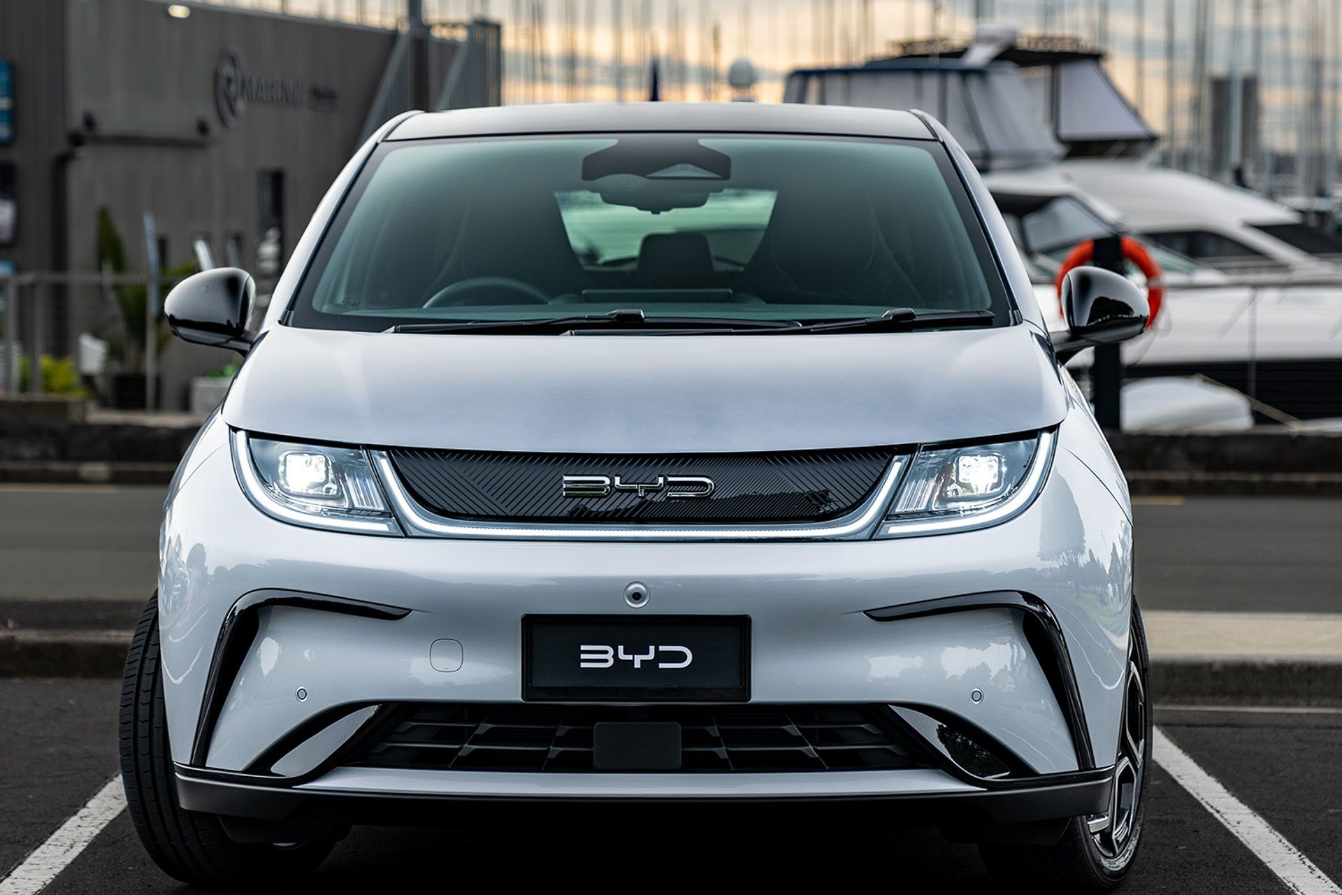 White-grey BYD Dolphin front face