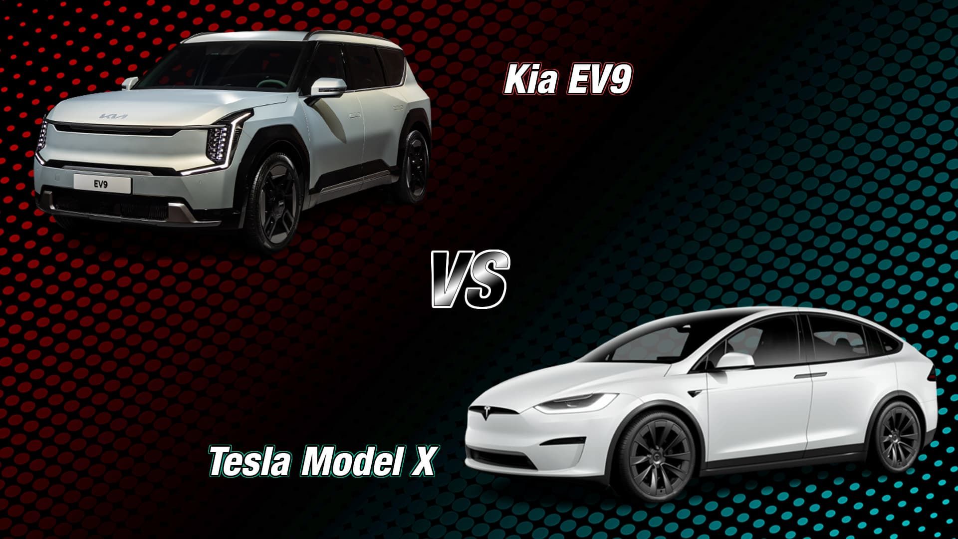 Kia EV9 vs Tesla Model X angle
