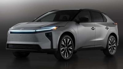 2026 Toyota bZ4X electric SUV front three-quarter view