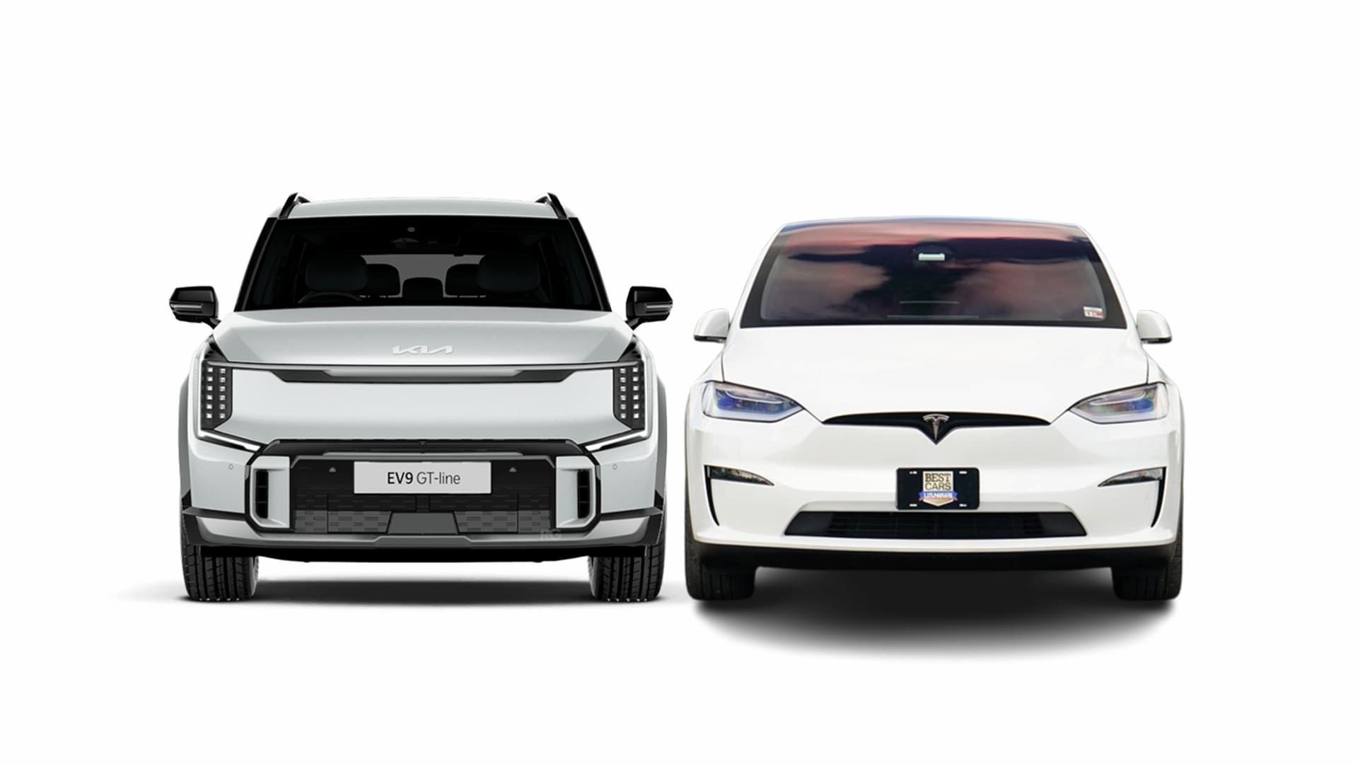 Kia EV9 vs Tesla Model X front
