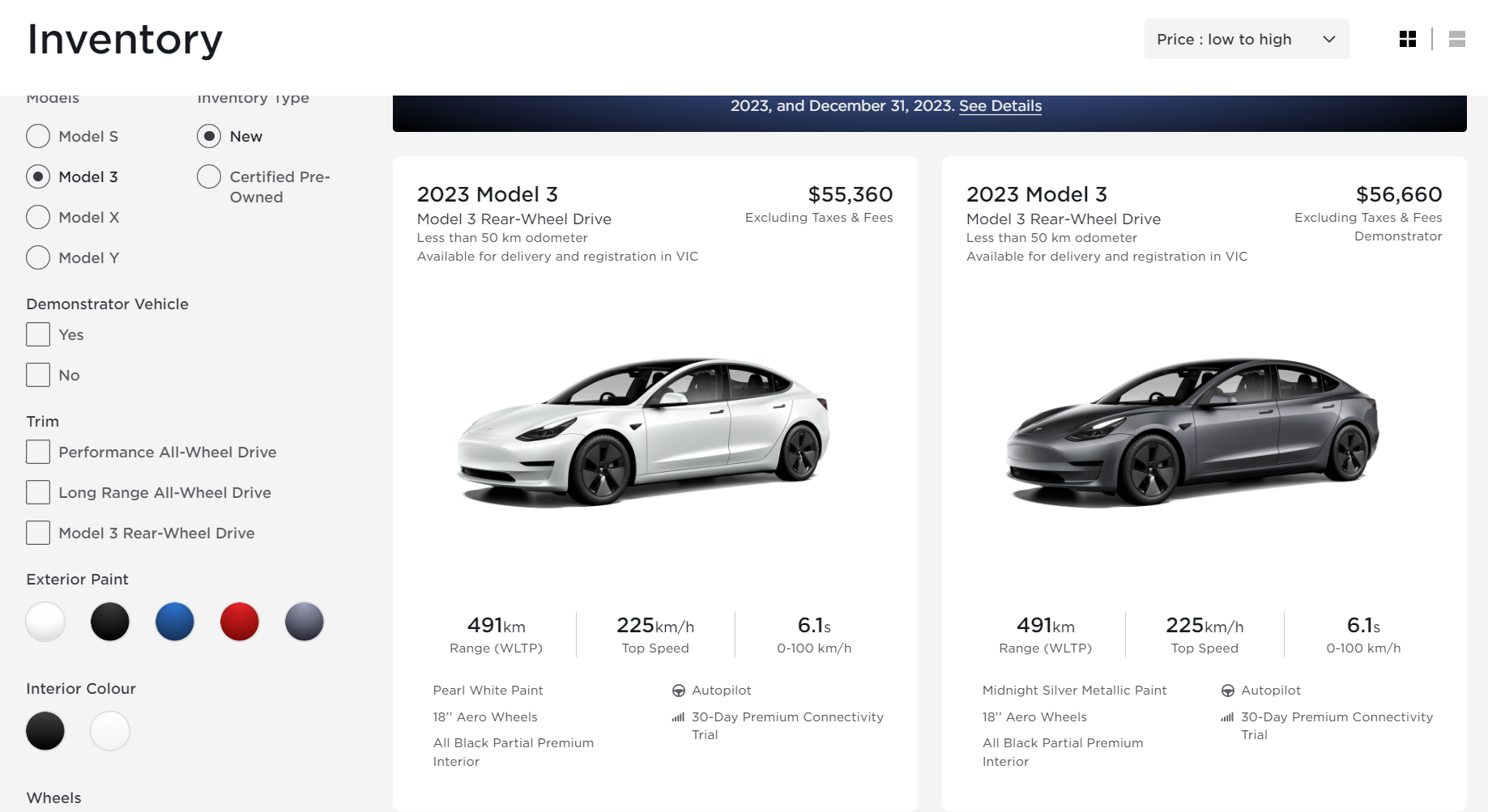 Tesla Model 3 wait times, Tesla existing inventory