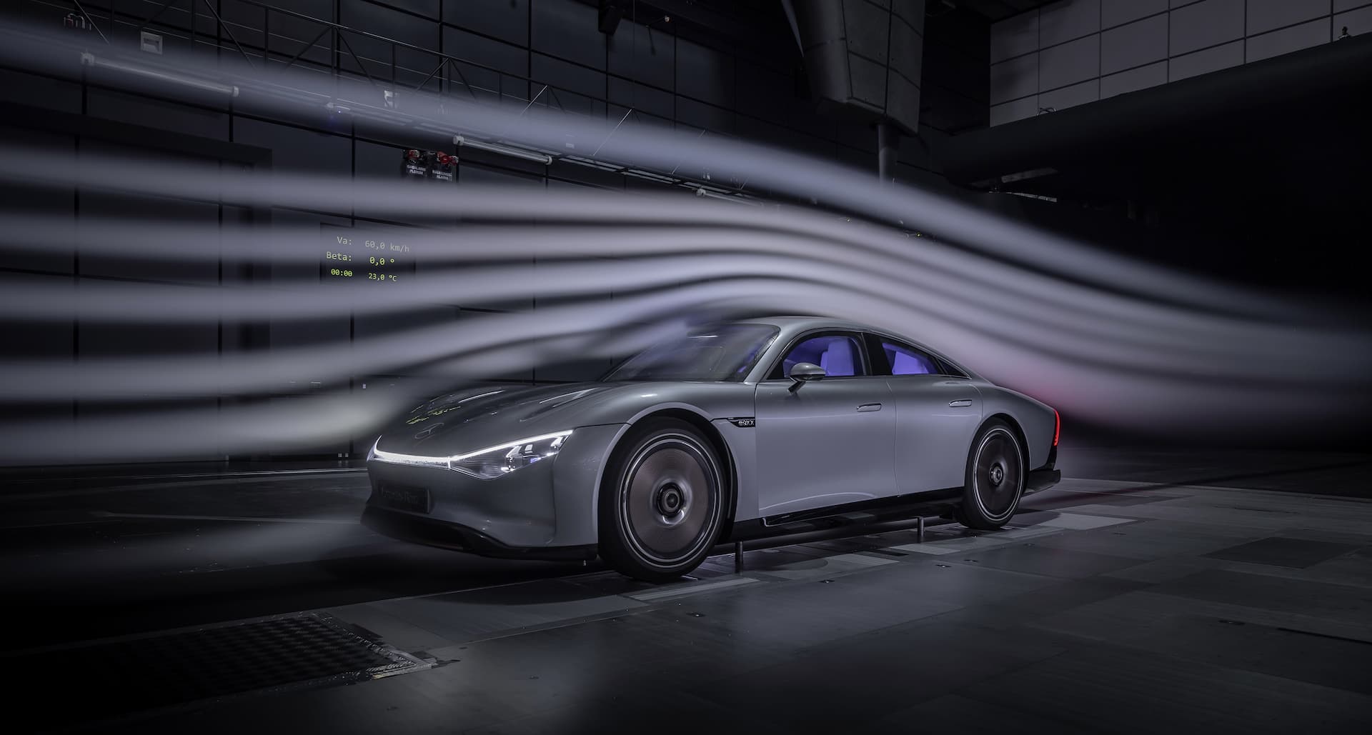 Mercedes-Benz EQXX concept in wind tunnel testing