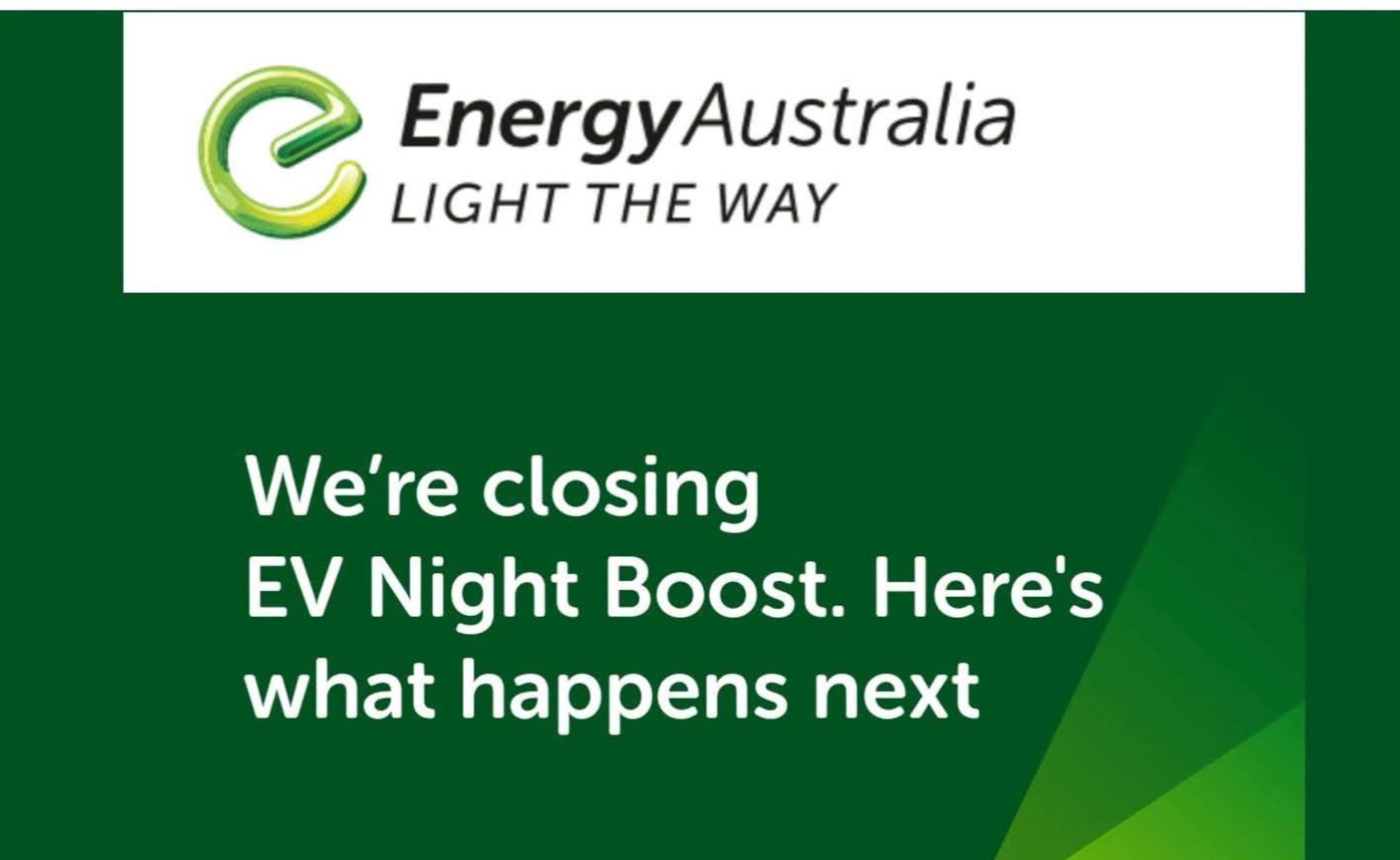 EnergyAustralia EV Night Boost Cancelled: What Happens Next