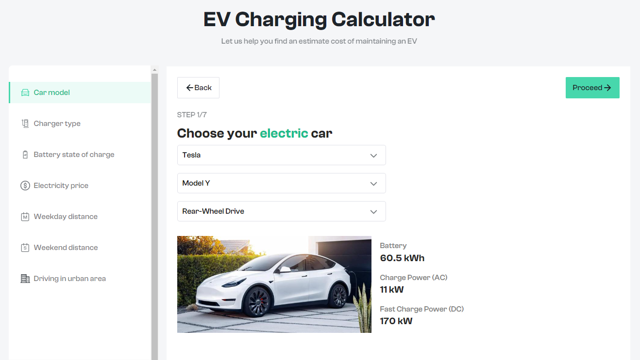 EV charging calculator