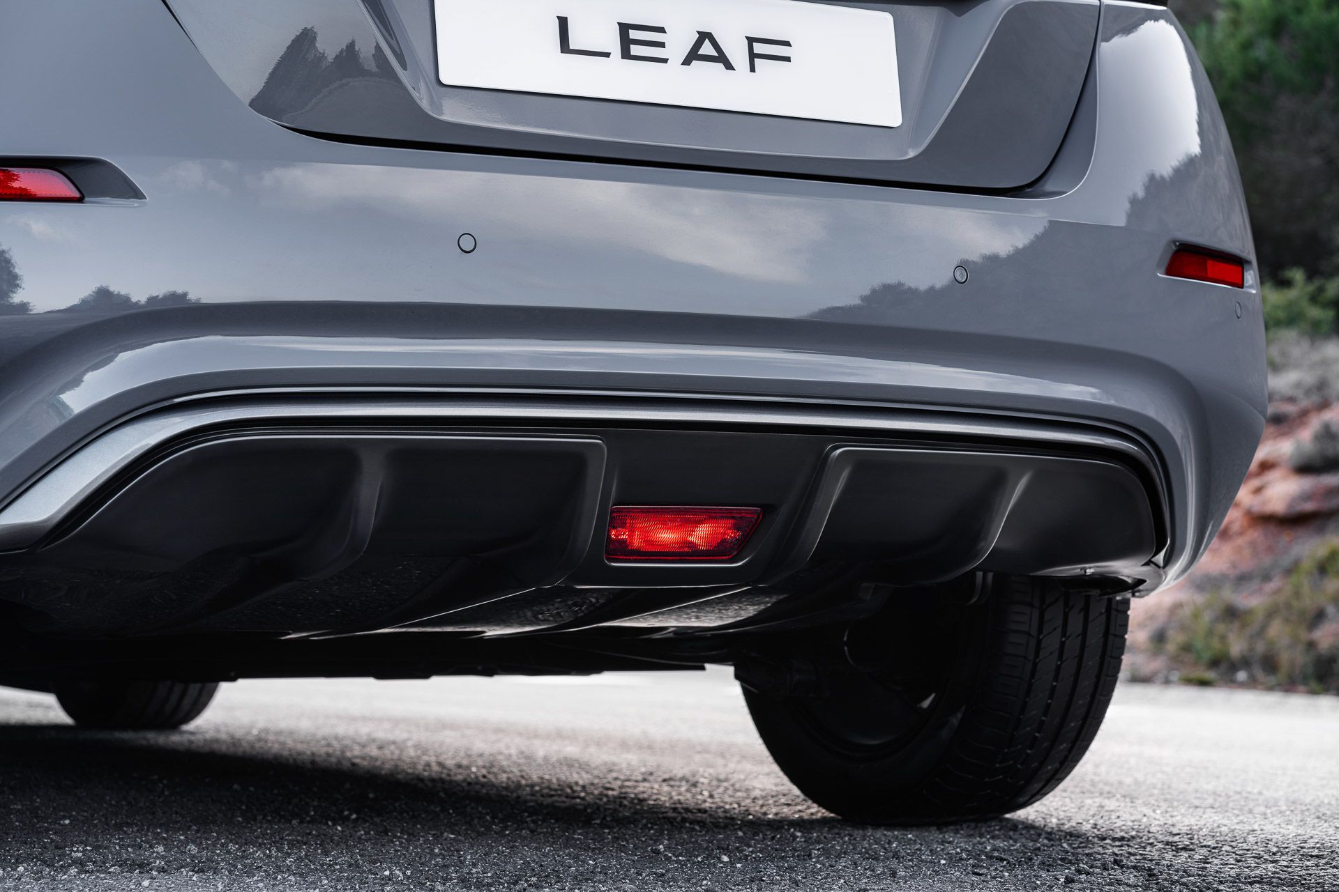 Grey 2023 Nissan Leaf rear diffuser