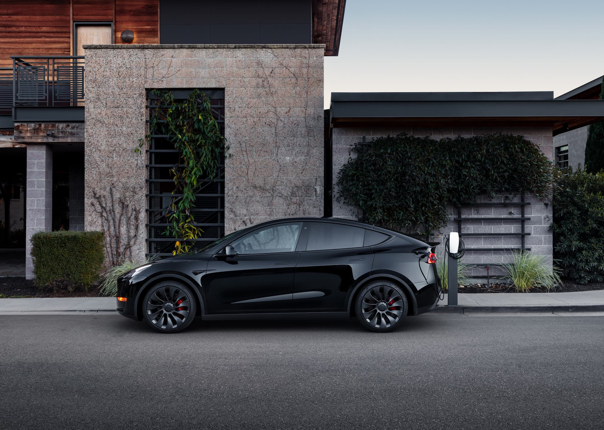 Black Tesla Model Y Performance side view