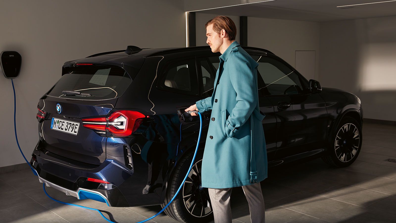 BMW iX3 charging at home station