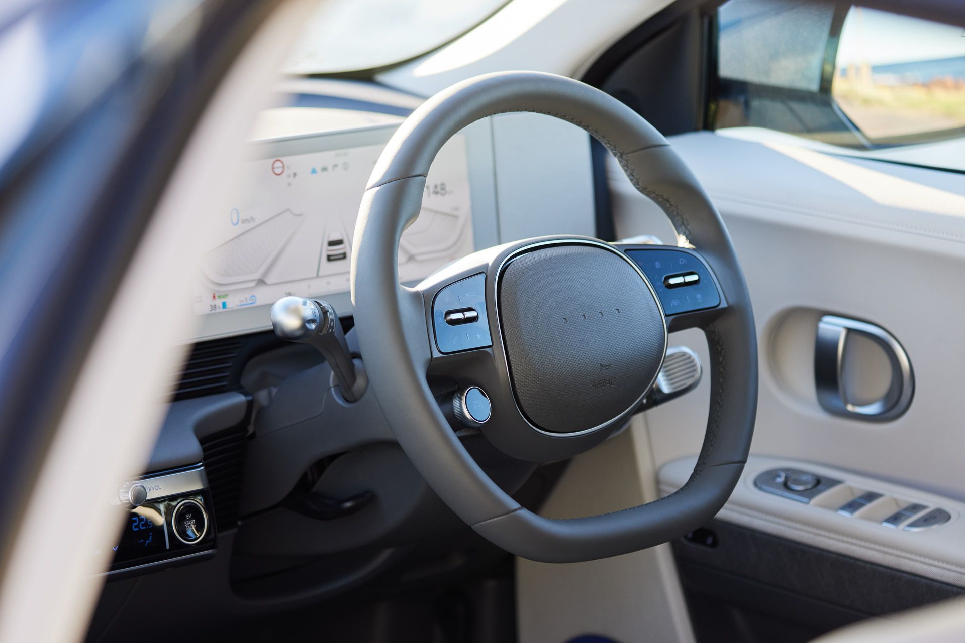 Hyundai Ioniq 5 steering wheel and driving