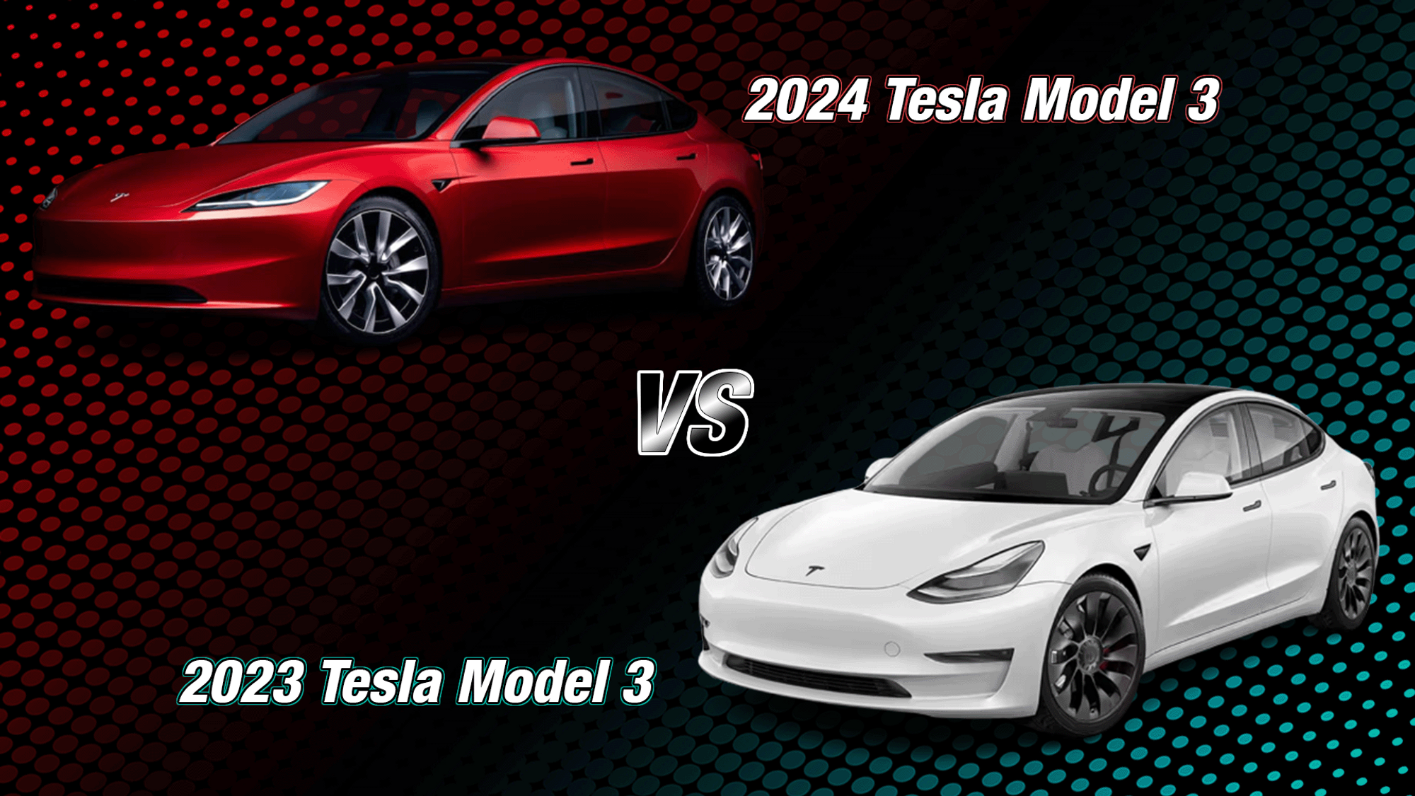 2024 vs 2023 Tesla Model 3 RWD Comparison of Specs and Features