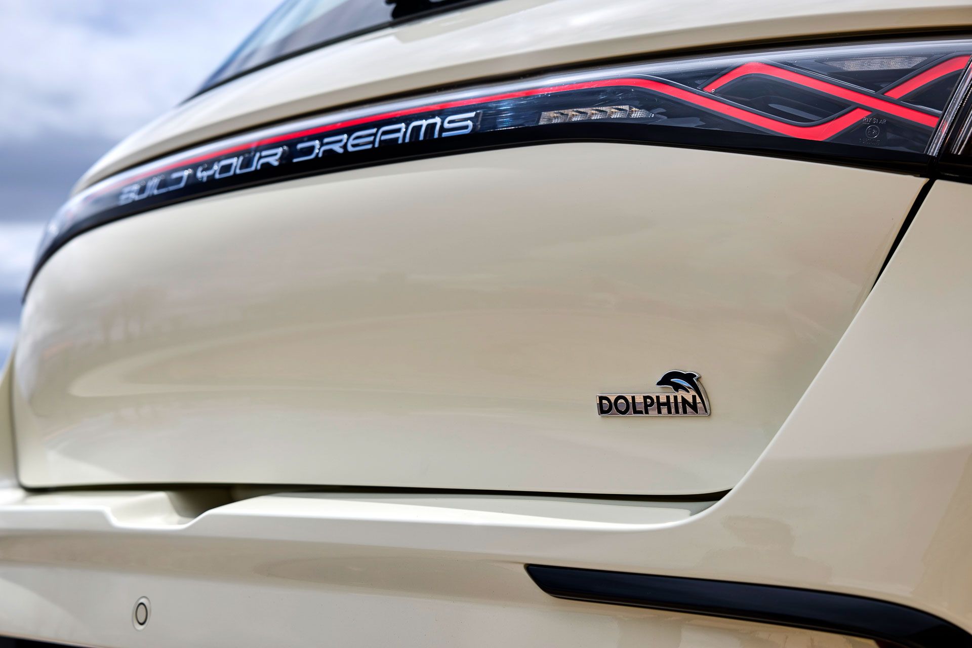 BYD Dolphin rear tailgate with Dolphin logo