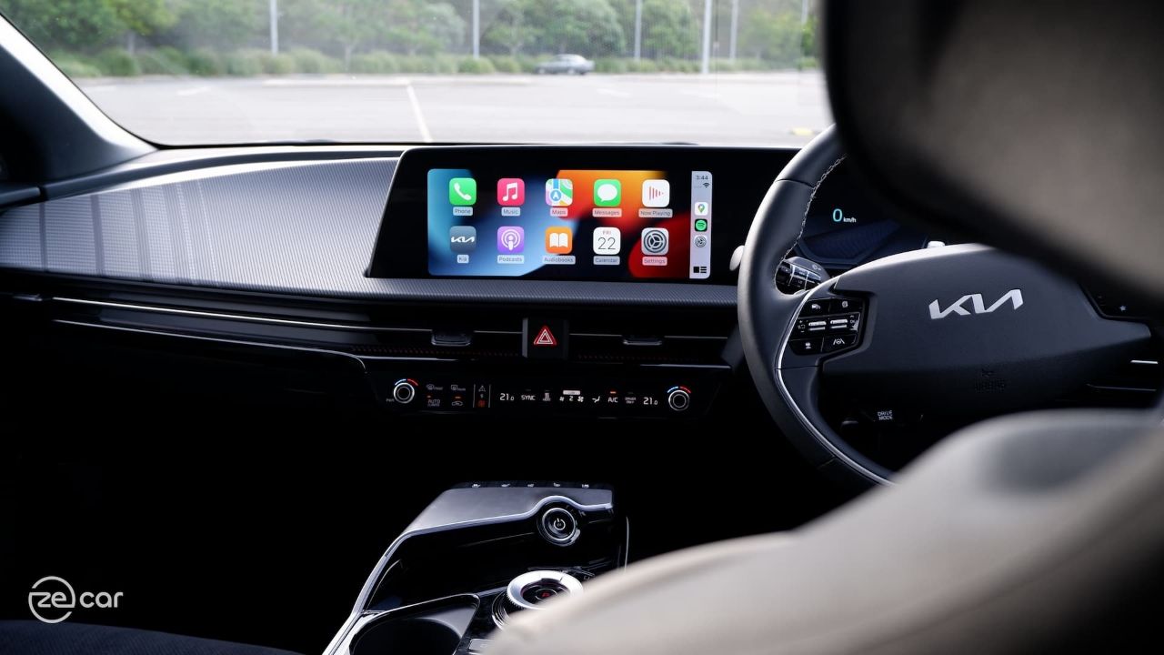 Kia EV6 GT-Line interior with Apple CarPlay