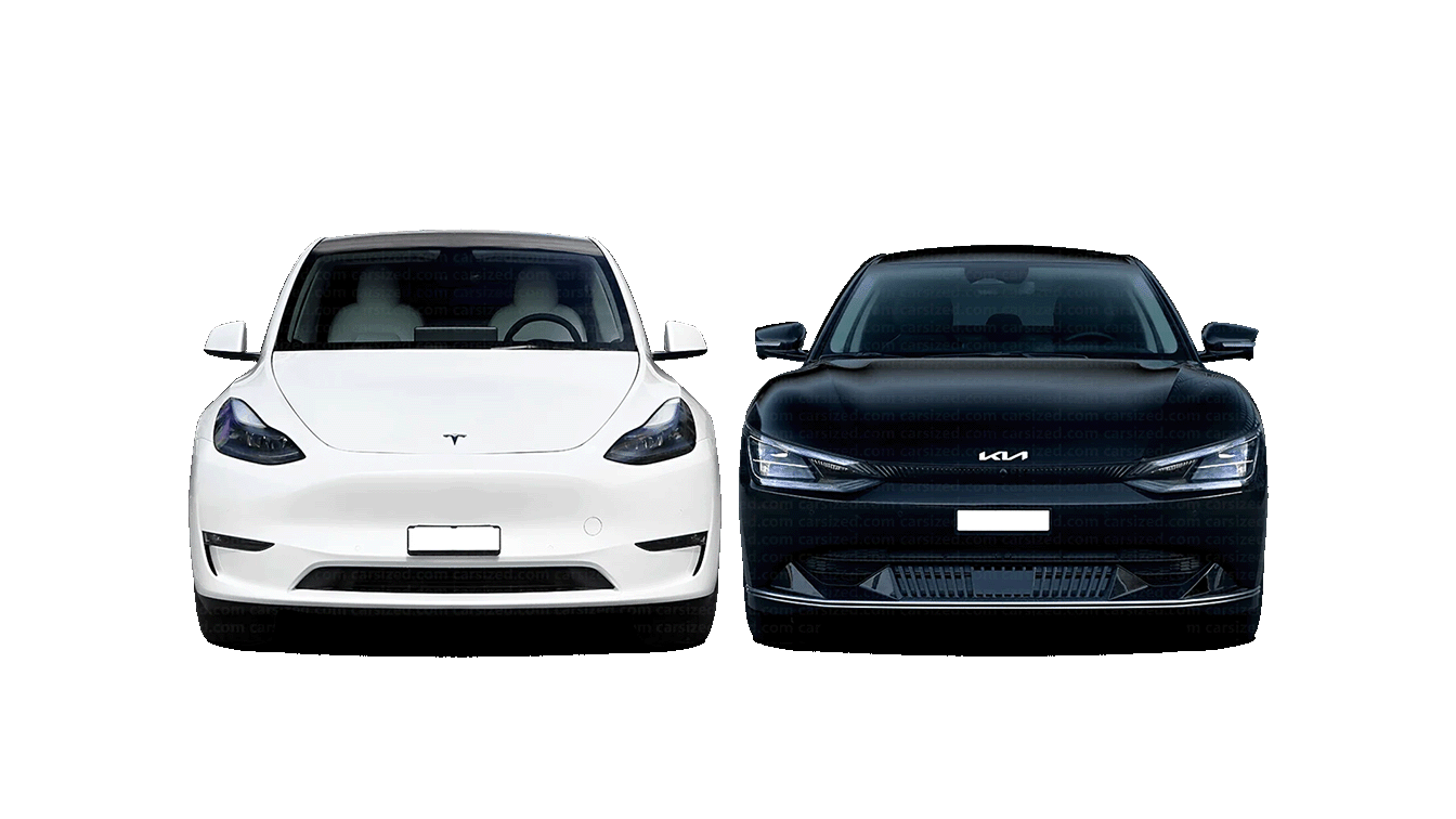 Tesla Model Y vs Kia EV6 (Front)