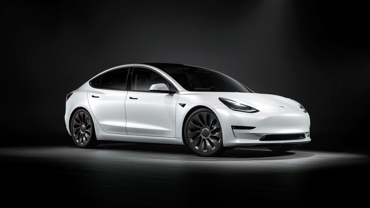 White Tesla Model 3 Performance