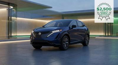 Nissan Ariya electric SUV with $2,500 loyalty bonus offer for existing customers