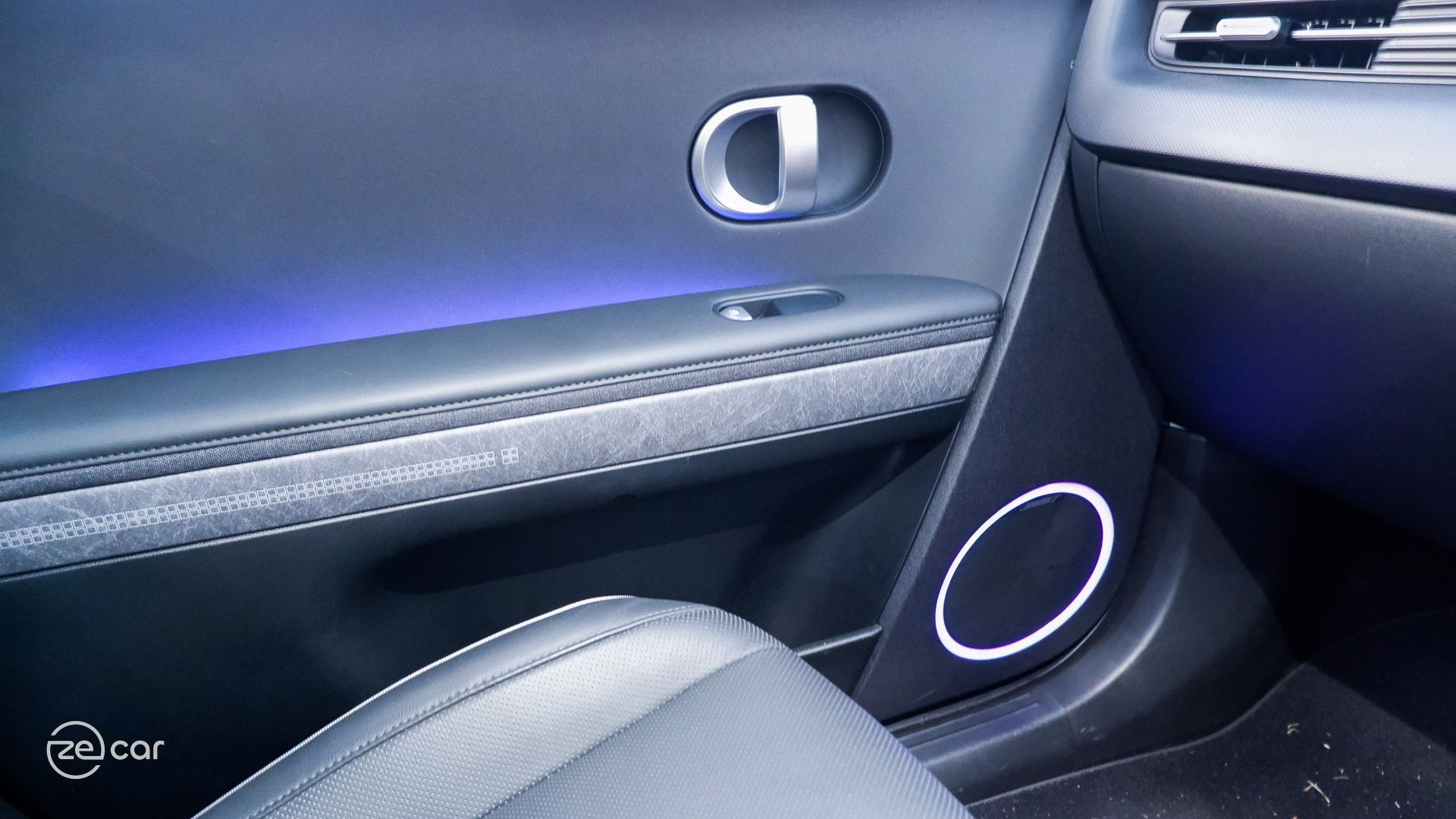 Hyundai Ioniq 5 interior ambient lighting and sunshade