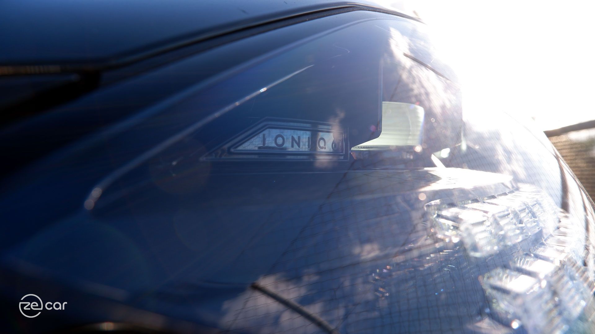Hyundai Ioniq 6 headlight logo and front quarter view