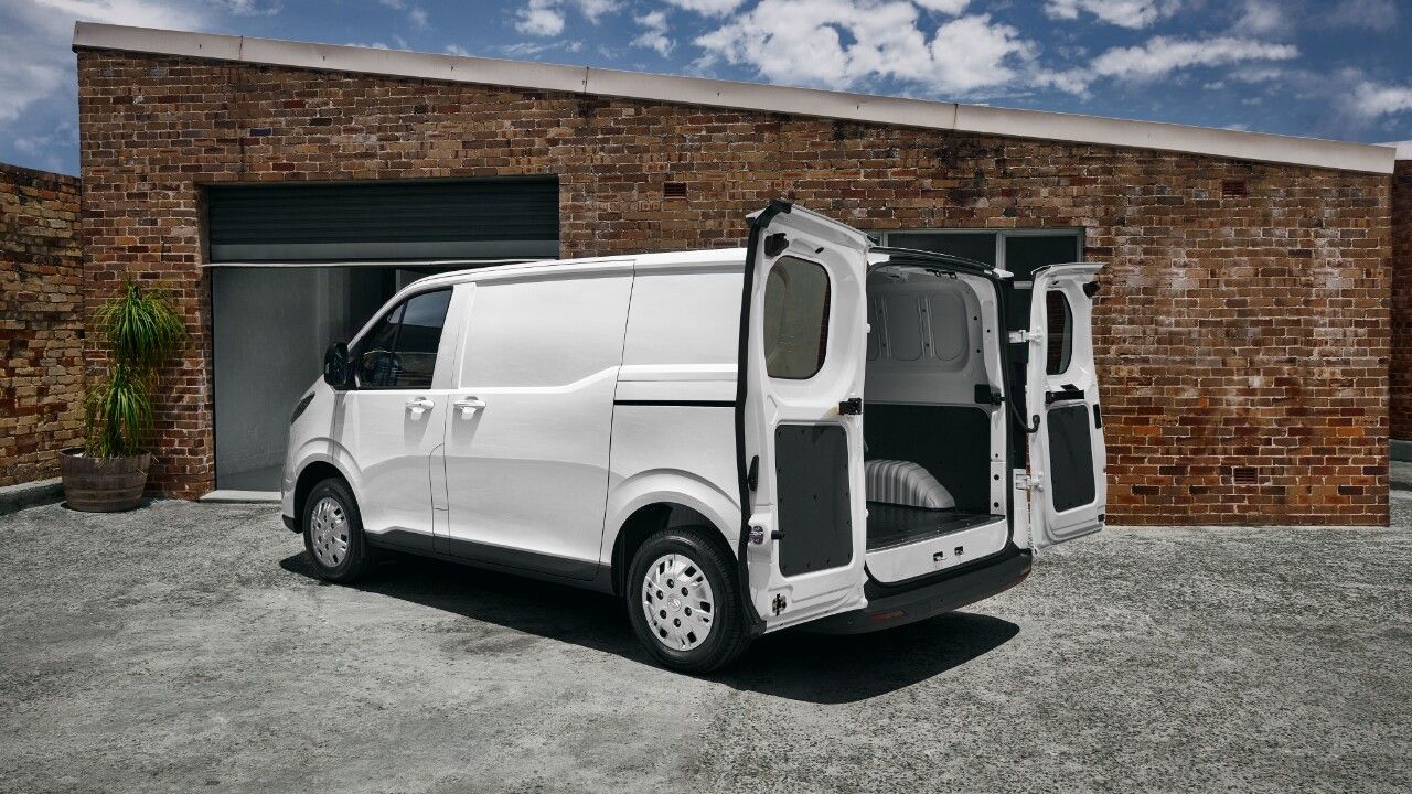 2024 LDV eDeliver parked rear view with rear doors open