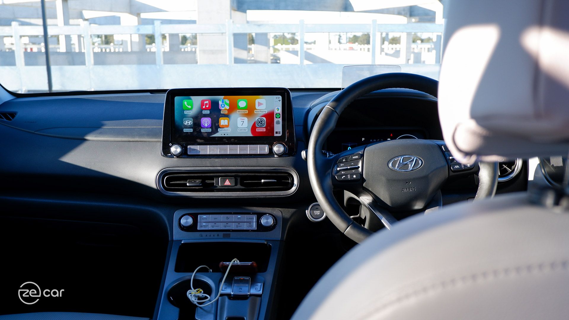 Hyundai Kona Electric interior dashboard and centre console