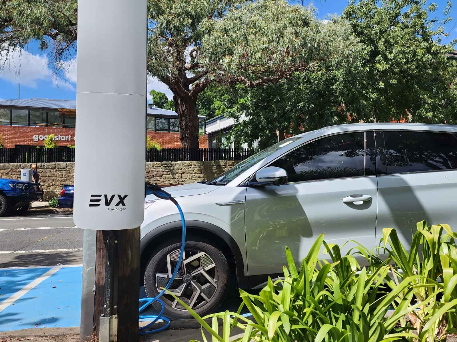 Kerbside pole-mounted EV charging station