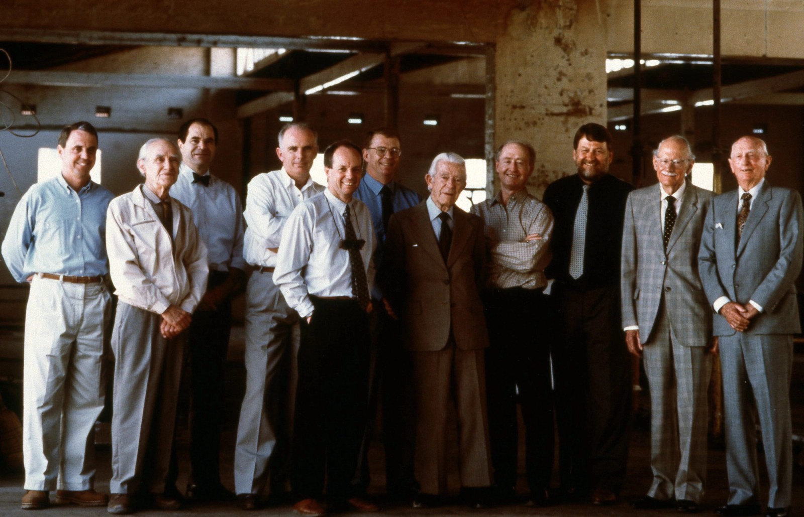 L–R: Phil Tait, Colin Jessup, Robert Gardner, Shane Thompson, Chris Clark, Michael Adams, Athol Bretnall, Graham Bligh, Jon Voller, Ronald Voller, Arthur Bligh
